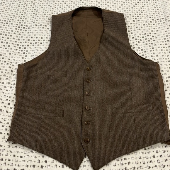 Vintage men’s vest, wool?, brown, 4 pockets, 6 buttons, size M? - Picture 1 of 4